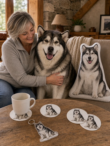 Double-Sided Custom Shaped Husky Pillow Bundle