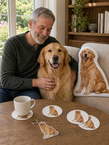 Double-Sided Custom Golden Retriever Pillow Bundle