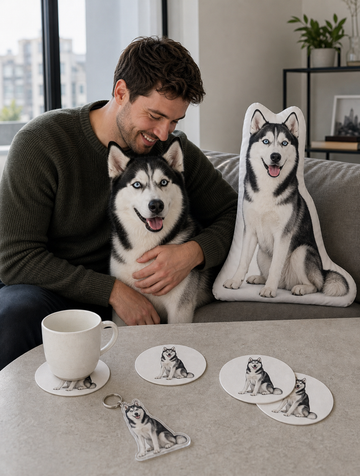 Double-Sided Custom Alaskan Malamute Pillow Bundle
