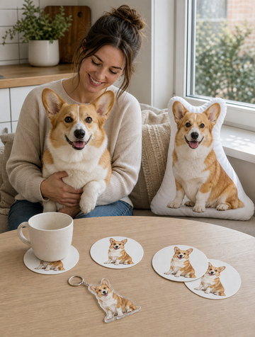 Double-Sided Custom Corgi Pillow Bundle